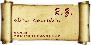 Rácz Zakariás névjegykártya