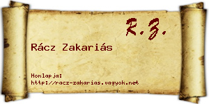Rácz Zakariás névjegykártya